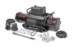 Rough Country Suspension Systems - Rough Country 9500lb 12V Electric Pro Series Winch w/ Synthetic Rope; PRO9500S - Image 1