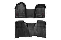 Rough Country Suspension Systems - Rough Country Fr/Rr Floor Liners-Black, 14-18 Silverado/Sierra Crew; M-21143 - Image 1