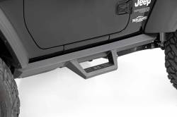 Rough Country Suspension Systems - Rough Country Contoured Drop Step Nerf Bars-Black, for Wrangler JL 2dr; 90761 - Image 1