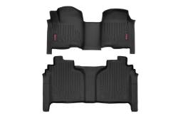 Rough Country Suspension Systems - Rough Country Fr/Rr Floor Liners-Black, 19-24 Silverado/Sierra Crew; M-21613 - Image 1