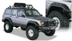 Bushwacker - Bushwacker Cut-Out Style Front/Rear Fender Flares-Black, for Jeep XJ; 10911-07 - Image 1