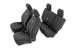 Rough Country Suspension Systems - Rough Country Front/Rear Seat Covers-Black, for 08-10 Jeep JK 4dr; 91002A - Image 1