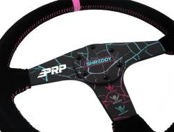 PRP - PRP 13" Shallow Dish Shreddy Design Steering Wheel-Black/Black/Pink; SHRDYG255 - Image 5