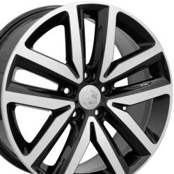 OE Wheels LLC - OE Wheels VW27 18x7.5 5x112 51mm Black/Machined; VW27-18075-5112-51MB - Image 1
