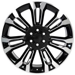 OE Wheels LLC - OE Wheels CV43 24x10 6x5.5 24mm Black/Machined; CV43-24100-6550-24MB - Image 3
