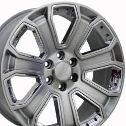 OE Wheels LLC - OE Wheels CV93 22x9 6x5.5 31mm Hyper Black/Chrome; CV93-22090-6550-31HB-ic - Image 1