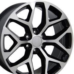 OE Wheels LLC - OE Wheels CV98 22x9 6x5.5 24mm Black/Machined; CV98-22090-6550-24MB - Image 1