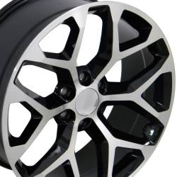 OE Wheels LLC - OE Wheels CV98 22x9 6x5.5 24mm Black/Machined; CV98-22090-6550-24MB - Image 4