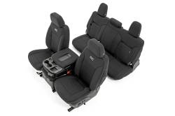 Rough Country Suspension Systems - Rough Country Front Seat Covers-Black, 19-24 Silverado/Sierra Crew; 91037 - Image 1