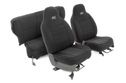 Rough Country Suspension Systems - Rough Country Front/Rear Seat Covers-Black, for 84-96 Cherokee XJ; 91021A - Image 1