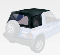 Rugged Ridge - Rugged Ridge 53723.15 XHD Soft Top Black Denim Clear Windows Suzuki Sidekicks - Image 1