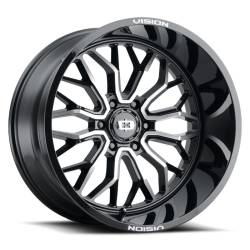 Vision Wheel - Vision Wheels 402 Riot 22x12 5x5.5 -51mm Machined/Black; 402-22285GBMF-51 - Image 1