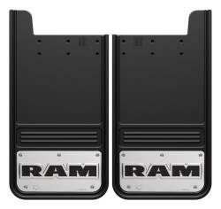 Gatorback - Gatorback 12"x23" Universal Mud Flaps-Black, for Ram Text Logo; GB1223RT - Image 1