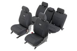 Rough Country Suspension Systems - Rough Country Front/Rear Seat Covers-Black, for 05-15 Tacoma Double; 91057 - Image 1