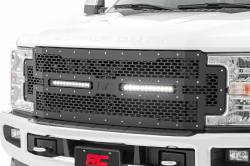 Rough Country Suspension Systems - Rough Country Front Mesh Grille Insert w/ LED-Black, 17-19 Super Duty; 70216 - Image 3