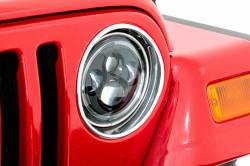 Rough Country Suspension Systems - Rough Country 7" Round LED Headlights w/ DRL Halo, for Wrangler TJ; RCH5400 - Image 1