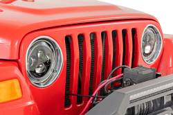 Rough Country Suspension Systems - Rough Country 7" Round LED Headlights w/ DRL Halo, for Wrangler TJ; RCH5400 - Image 3