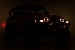 Rough Country Suspension Systems - Rough Country 7" Round LED Headlights w/ DRL Halo, for Wrangler TJ; RCH5400 - Image 5