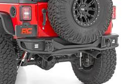 Rough Country Suspension Systems - Rough Country Tubular Rear Bumper-Black, for Wrangler JK; 10649 - Image 3