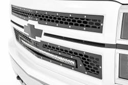 Rough Country Suspension Systems - Rough Country Front Mesh Grille Insert w/ LED-Black, 14-15 Silverado 1500; 70101 - Image 2
