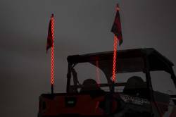 Rough Country Suspension Systems - Rough Country LED Whip Light Mounts w. 48" LED Whips, for Polaris Ranger; 93053 - Image 3