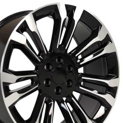 OE Wheels LLC - OE Wheels CV43 24x10 6x5.5 24mm Black/Machined; CV43-24100-6550-24MB - Image 5