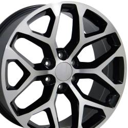 OE Wheels LLC - OE Wheels CV98 22x9 6x5.5 24mm Black/Machined; CV98-22090-6550-24MB - Image 5