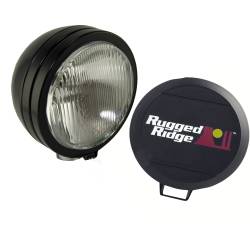 Rugged Ridge - Rugged Ridge 15205.02 5-Inch Round HID Off Road Fog Light Black Steel Housing - Image 1
