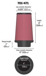 Airaid - Airaid 701-471 Performance Replacement Cold Air Intake Filter Red Dry Filter - Image 3