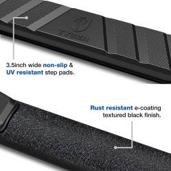 TYGER Auto - TYGER TG-SS2J35198 Rider Black 3.5" Running Boards for 20+ Jeep Gladiator JT - Image 2