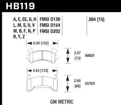 Hawk Performance - Hawk Performance Black Motorsports Brake Pads HB119M.594 - Image 1