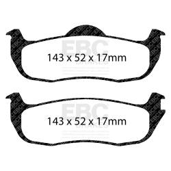 EBC Brakes - EBC Brakes ED91707 Extra Duty Rear Disc Brake Pads for Truck/SUV - Image 1
