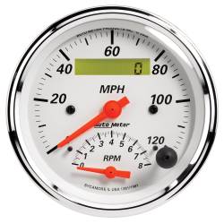 AutoMeter - AutoMeter 1381 Arctic White Speedometer/Tachometer Combo Gauge 3 3/8" - Image 1
