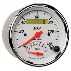 AutoMeter - AutoMeter 1381 Arctic White Speedometer/Tachometer Combo Gauge 3 3/8" - Image 3
