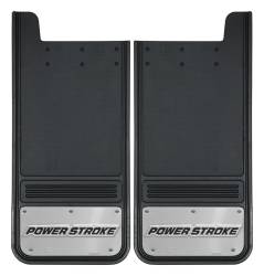 Gatorback - Gatorback 12"x26" Universal Black Mud Flaps Powerstroke Logo GB1226P - Image 1