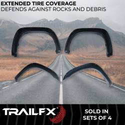 TrailFX - TrailFX TFT3001S Pocket Fender Flares 2" Front/Rear Black 4PC Paintable - Image 2