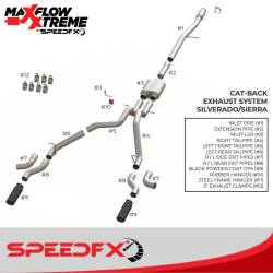 SpeedFx - SpeedFX 50101 MaxFlow Xtreme Cat-Back Exhaust 3" Inlet Dual Exit 4" Black Tips - Image 2