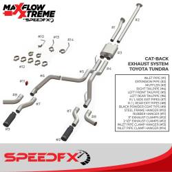 SpeedFx - SpeedFX 50800 MaxFlow Xtreme Cat-Back Exhaust Kit Dual Exit 4" Black Tips - Image 2