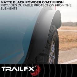 TrailFX - TrailFX BR006T Matte Black Flat Fender Flares 4.5" Tire Coverage Bolt-On Pair - Image 2