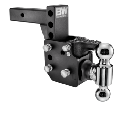 B&W Trailer Hitches - B&W Hitch TS10053B 2" Shank Tow & Stow 6" Drop Dual Ball Pintle Mount Black - Image 1
