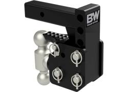 B&W Trailer Hitches - B&W Hitch TS10053B 2" Shank Tow & Stow 6" Drop Dual Ball Pintle Mount Black - Image 2