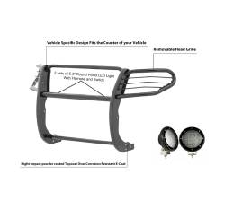 Black Horse Off Road - Black Horse 17FJ28MA-PLFB Black Grille Guard w/LED for 11-15 Ford Explorer - Image 2