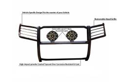 Black Horse Off Road - Black Horse 17FJ28MA-PLB Black Grille Guard w/LED for 11-15 Ford Explorer - Image 2