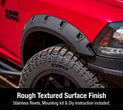 TYGER Auto - TYGER Auto TG-FF8D4147 4PC Rivet Style Fender Flares for 09-18 Dodge Ram 1500 - Image 2