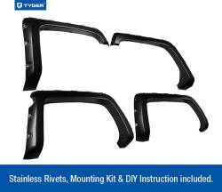 TYGER Auto - Tyger TG-FF8C4118 4PC Rivet Style Black Fender Flares 14-18 Silverado 1500 5.5' - Image 2