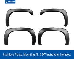 TYGER Auto - Tyger TG-FF8C4058 4PC Rivet Black Fender Flares for 99-06 Silverado & Sierra - Image 2
