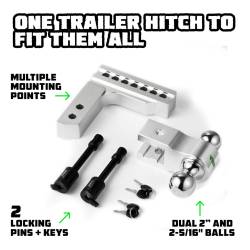 Rhino USA - Rhino USA RG-HTDROP2-SVR 6" Heavy Duty Drop Hitch 2" Silver - Image 2
