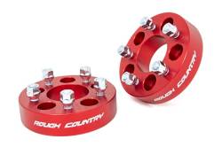 Rough Country Suspension Systems - Rough Country 1.5" 5x4.5 Aluminum Wheel Spacers Pair for Jeep XJ/TJ 1090RED - Image 1