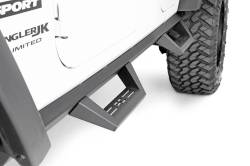 Rough Country Suspension Systems - Rough Country Contoured Drop Step Nerf Bars Black for Wrangler JK 4DR 90765B - Image 2