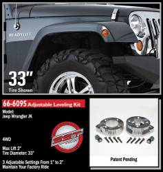 ReadyLift - ReadyLift 1.0"-2.0" Suspension Leveling Kit for 07-18 Jeep Wrangler JK 66-6095 - Image 5